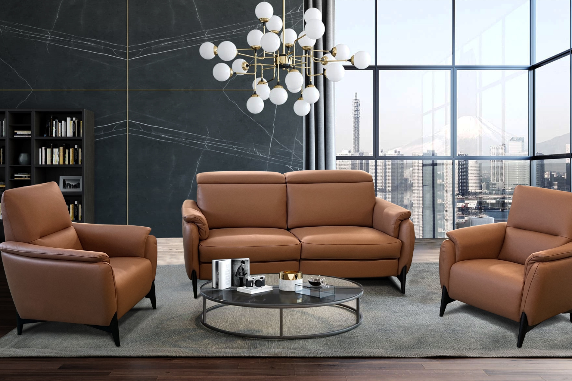 Canapé relax personnalisable avec têtières électriques DENIS