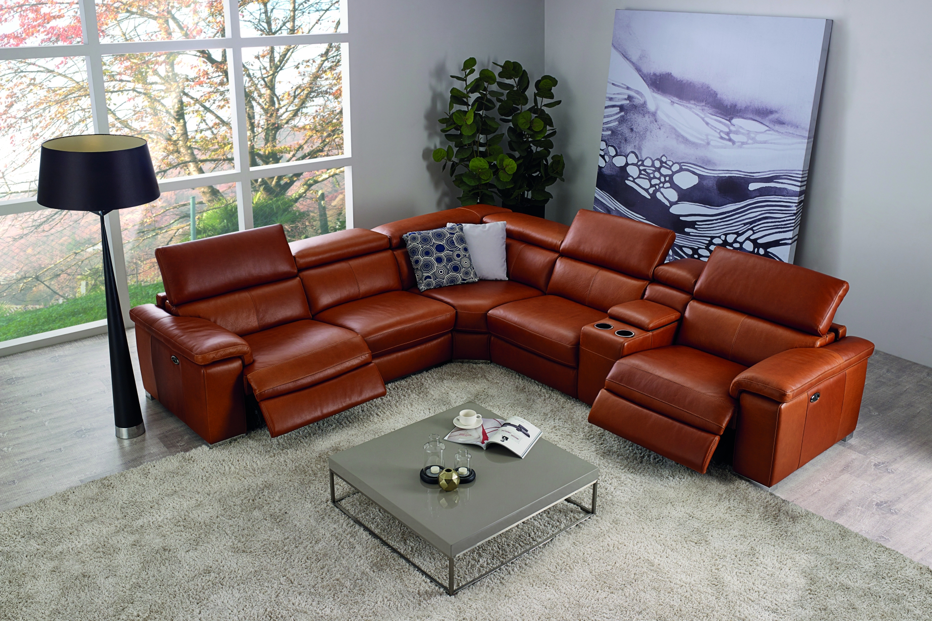 Canapé d'angle panoramique relax HAWAI