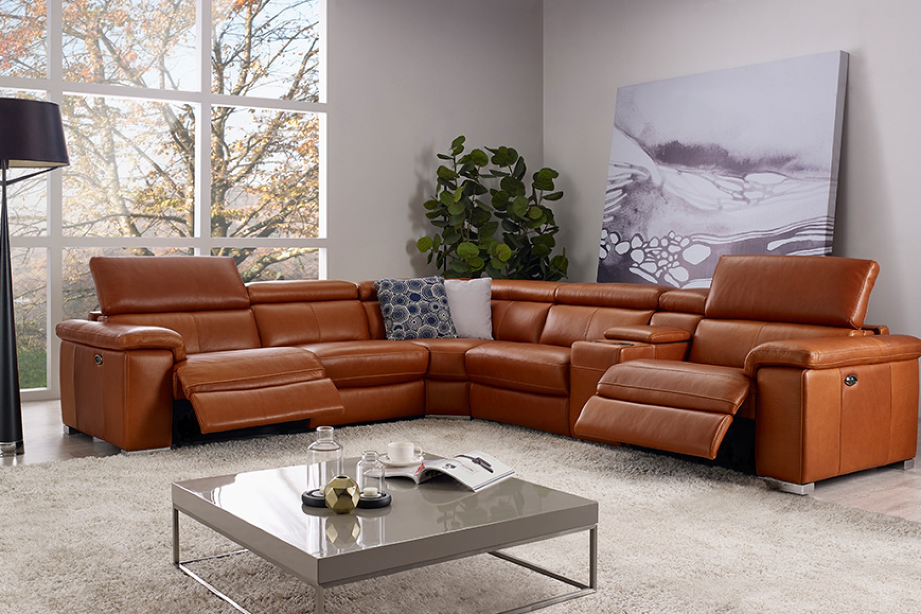 Canapé d'angle panoramique relax HAWAI